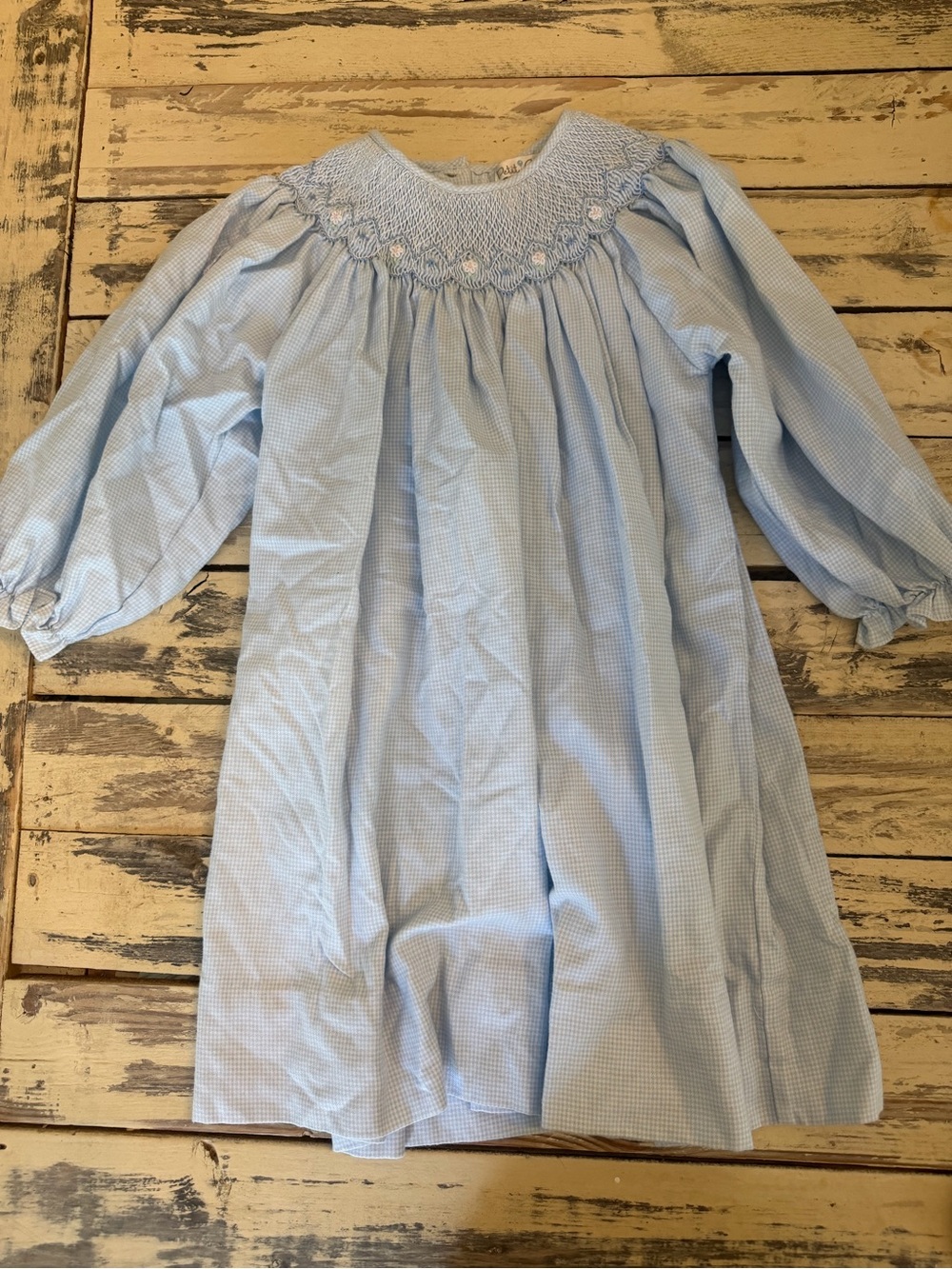 Petit Ami smocked long sleeve dress